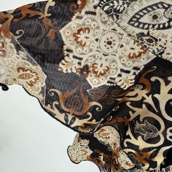 RM Eichards Tiered Midi Skirt Womens Size 16W Ruffled Floral Pull On Stretch Vtg - Picture 3 of 8